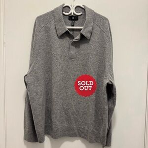 Banana Republic Men Gray 100% Cashmere Polo Sweater - XXL - New with tags